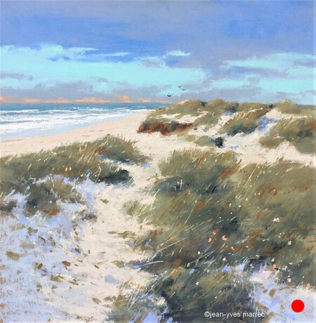 "Les dunes de Tréguennec" pastel sec 35x35 cm   VENDU