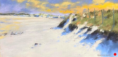 "Dunes et sable fin" pastel sec 38x18 cm   VENDU