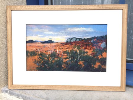 "Sérénité dans les Monts d'Arrée" 49x34 cm avec son cadre en baguettes chêne massif et verre antireflet Clear Color
